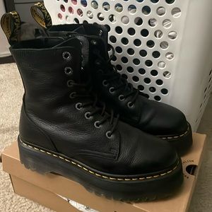 DR MARTENS JADON III BOOT PISA LEATHER PLATFORMS SIZE 9 USM BLACK